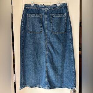 Loft Midi Jeans Skirt - Women’s Blue Denim Midi Skirt. Size 12. New with Tags